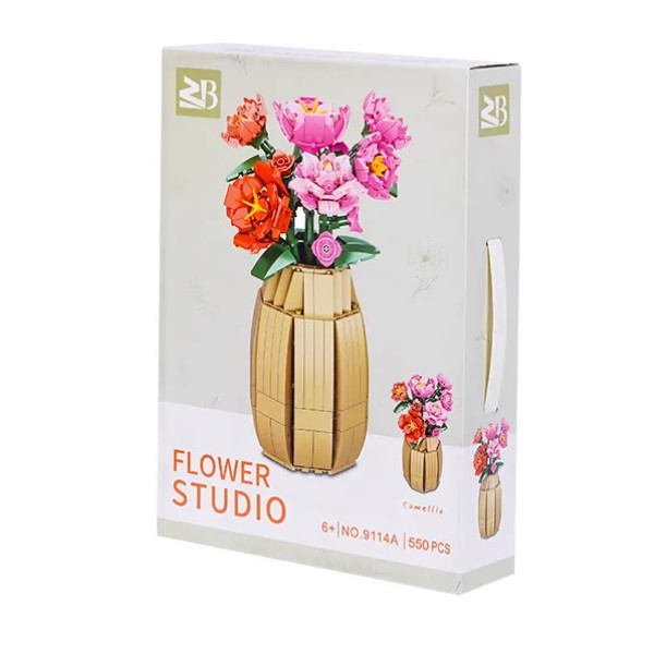 ساختنی 550 تکه مدل گل کاملیا با گلدان طرح Camellia کد 9114A