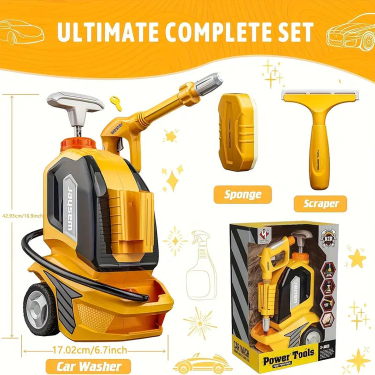 ست اسباب بازی مدل کارواش پمپی طرح power tool کد 017