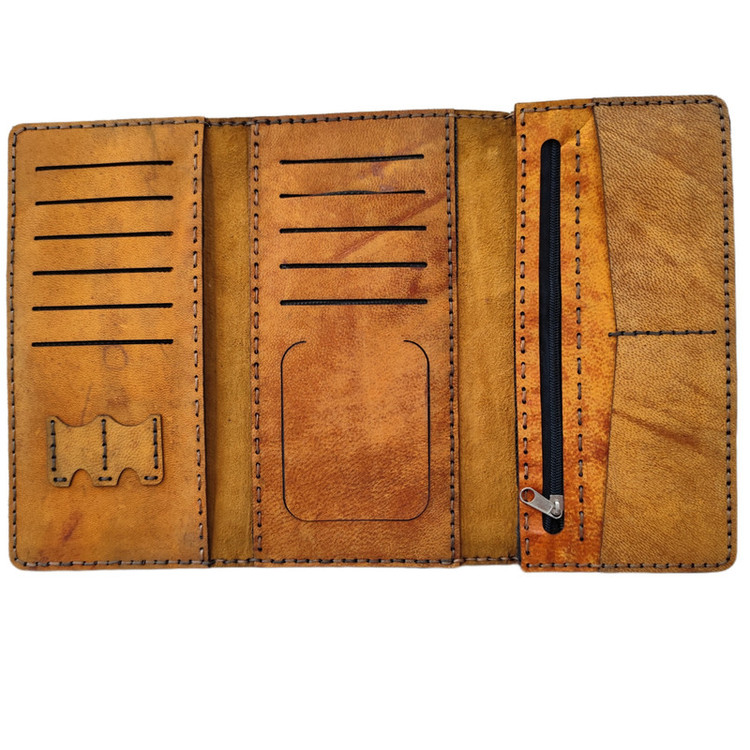 کیف پول مردانه مدل چرم طبیعی بزی سگک دار کد Wl-10