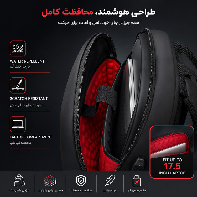 کیف لپ تاپ آنتلر مدل Active 59 مناسب برای لپتاپهای تا 17.3 اینچ