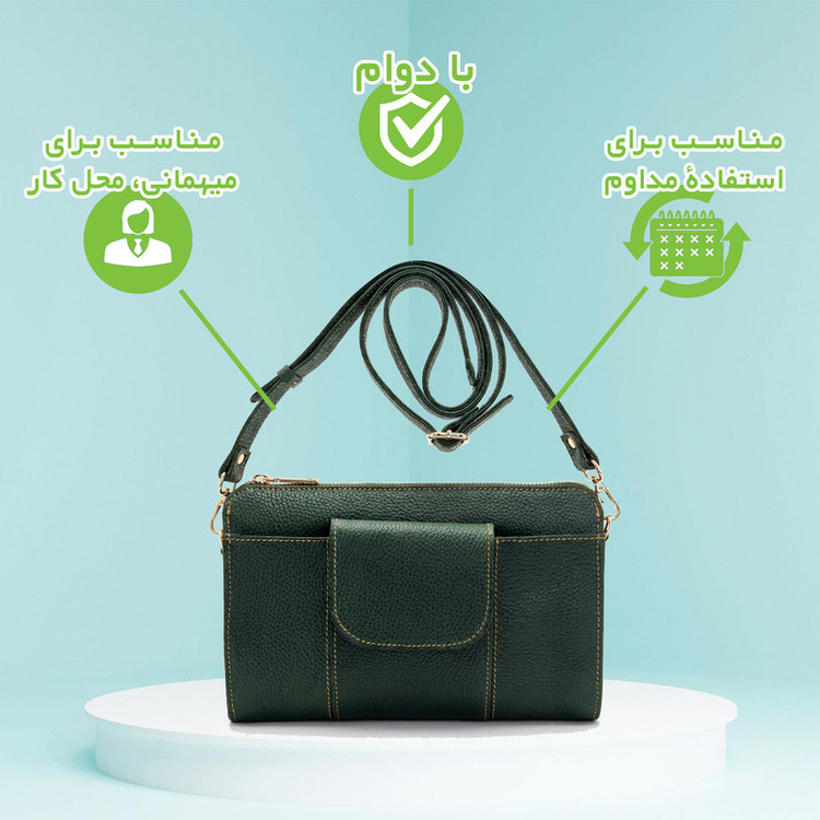 کیف دوشی زنانه مدل چرم طبیعی کد FTH130F