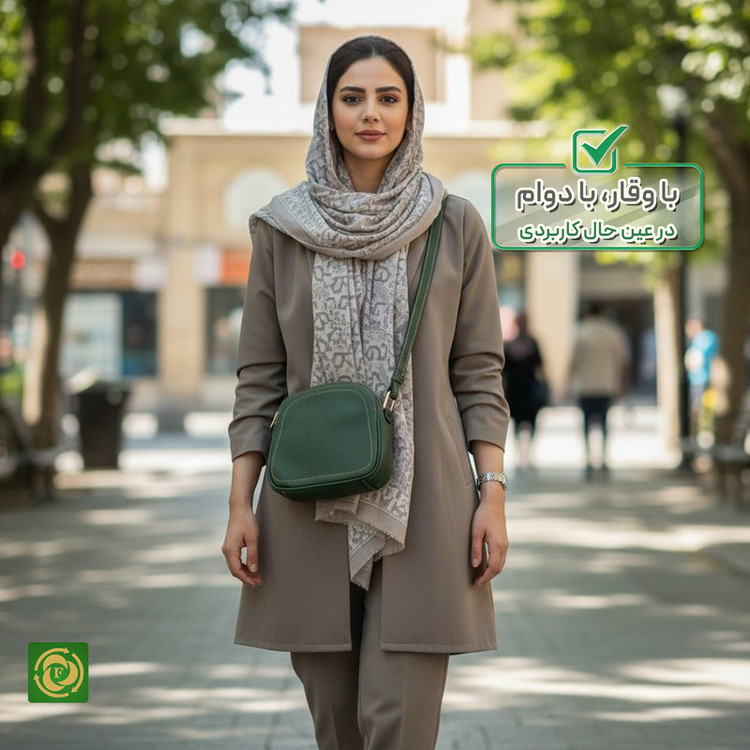 کیف دوشی زنانه مدل چرم طبیعی کد FTH143F