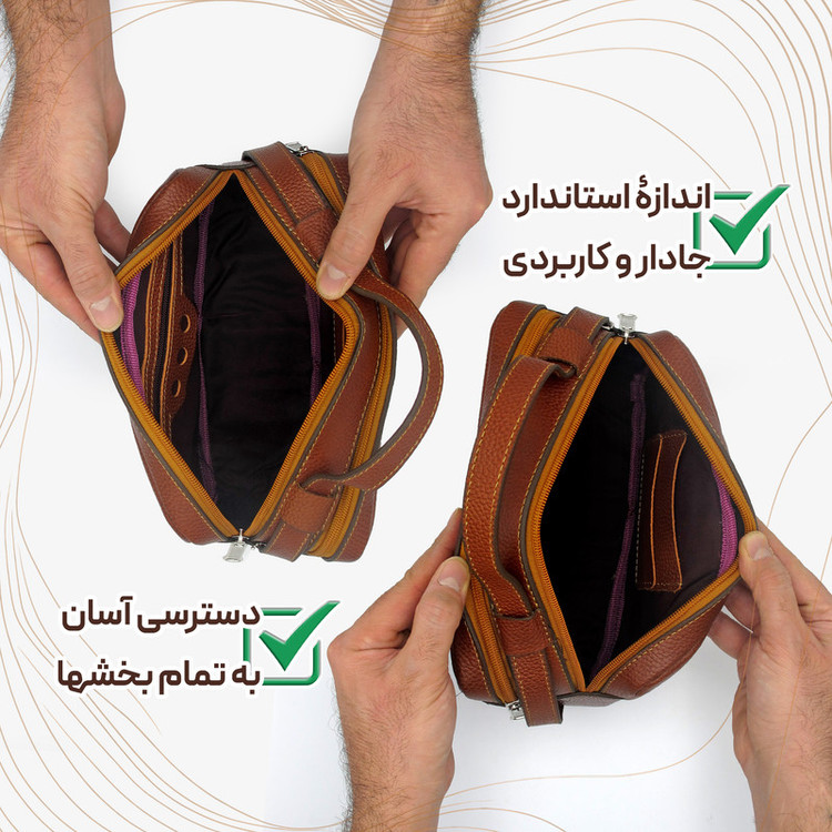 کیف دستی مردانه مدل چرم طبیعی کد FTH150F