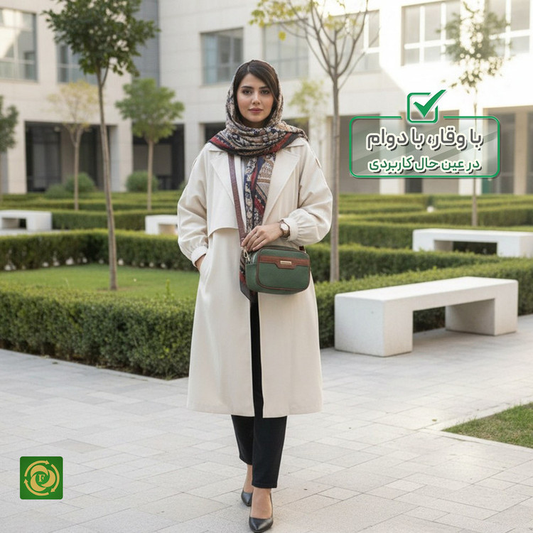 کیف دوشی زنانه چرم طبیعی مدل FTH154F