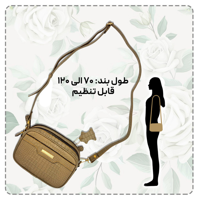 کیف زنانه رودوشی چرم طبیعی مدل FTH154C