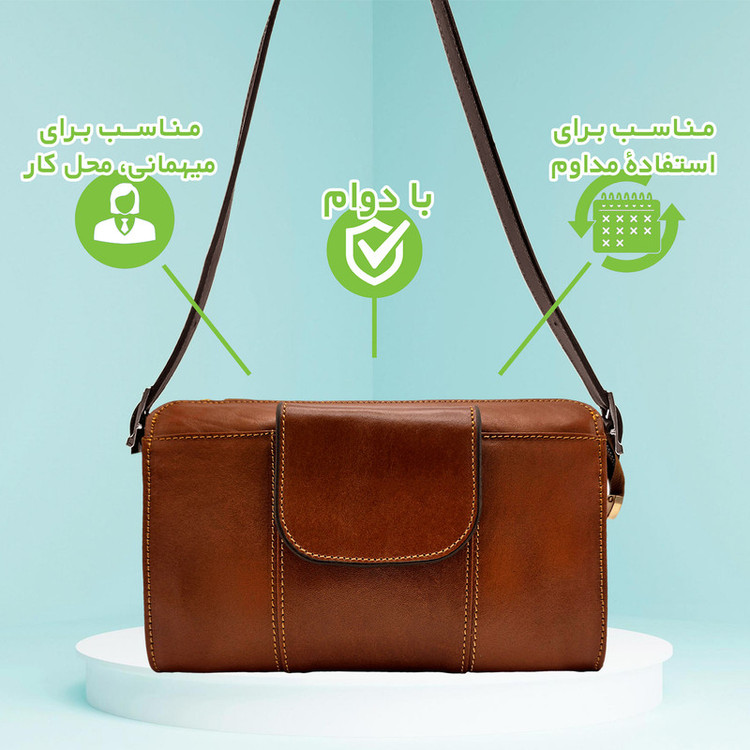 کیف رودوشی زنانه مدل چرم طبیعی کد FTH130S