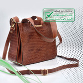 کیف زنانه چرم طبیعی طرح کروکو با بند دستی و دوشی کد FTH142C