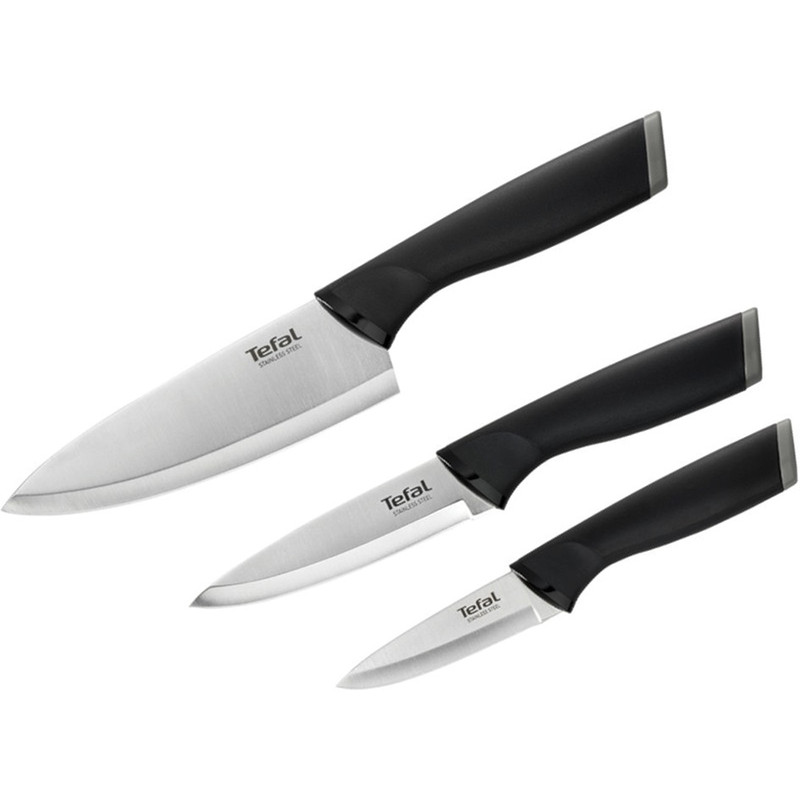 سرویس چاقو 3 پارچه با تیغه استیل و با دسته پلاستیک تفال مدل COMFORT K221S375