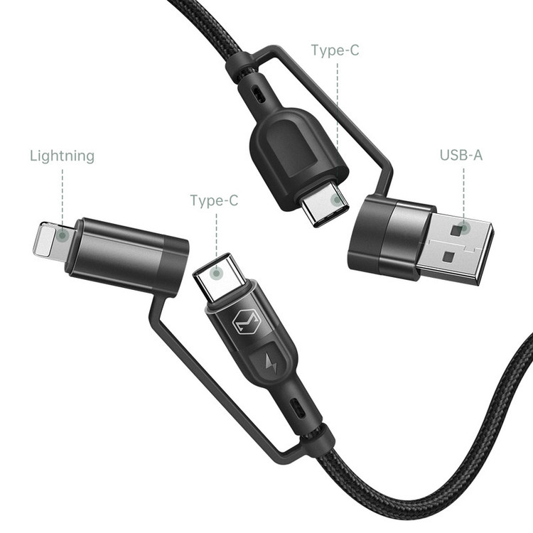 کابل تبدیل USB / USB-C به لایتنینگ / USB-C مک دودو مدل MC-CA-8070 طول 1.2 متر