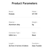 مبدل USB-A به لایتنینگ مکدودو مدل OT-739