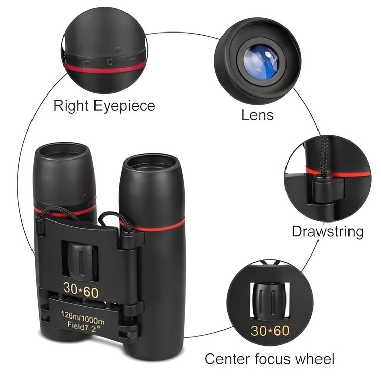 دوربین شکاری دوچشمی اورجینال جیبی و تاشو BINOCULARS