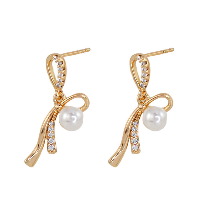 گوشواره میخی زنانه ژوپینگ مدل پاپیون کد AAC1186