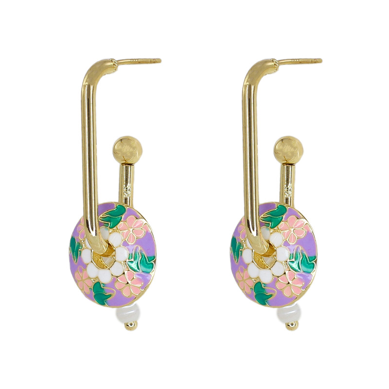 گوشواره میخی زنانه زودیکا مدل میناکاری کد AAC1118