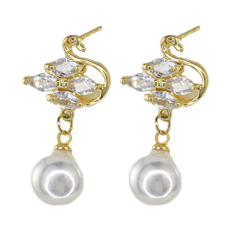 گوشواره آویز زنانه زودیکا مدل قو کد AAC1506
